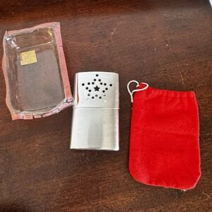 Vintage Star Design Compact Hand Warmer Made in Hong Kong Silver Portable NOS